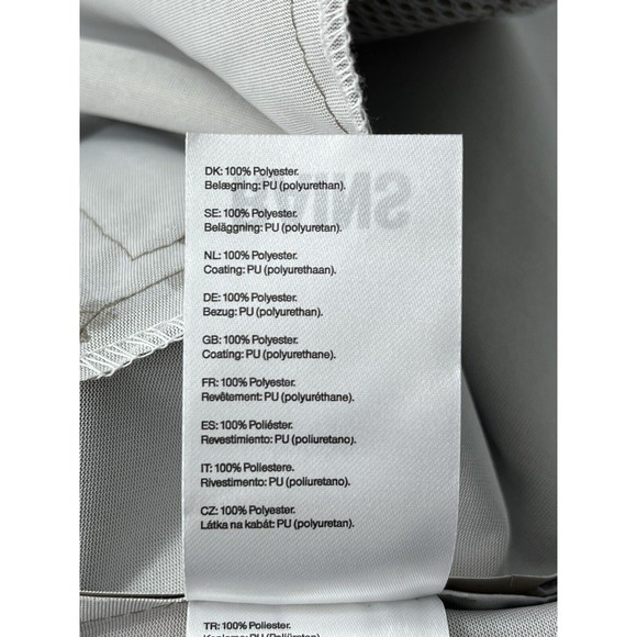 RAINS Brand Unisex Sz Large Classic Taupe Long Waterproof Rain Jacket Snap Front - Picture 13 of 15